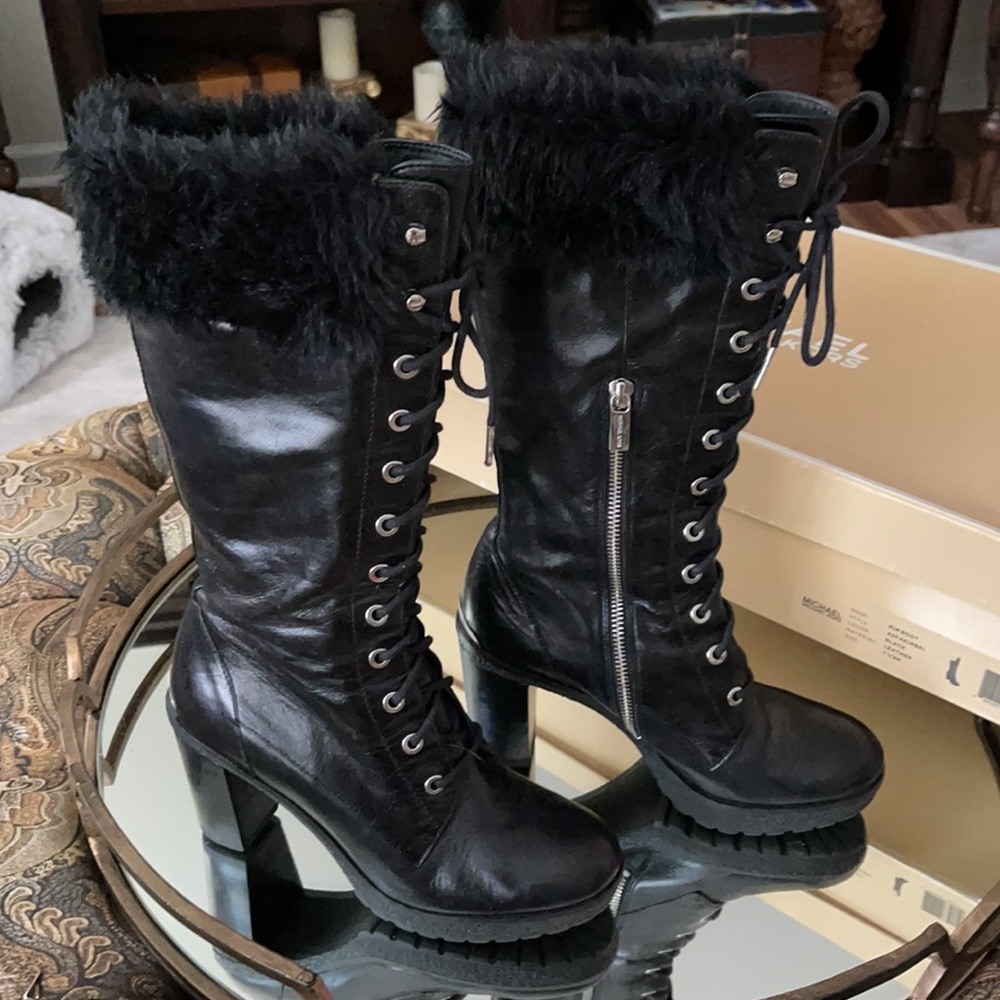 Michael Kors black leather Kim Boot